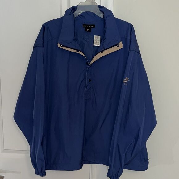 Nike GOLF F.I.T Vintage Windbreaker Track Pullover Snap Yoke Players Jacket L - Picture 1 of 7